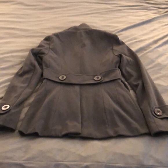 Refuge Charcoal Gray Jacket Juniors Size Small Knit Button Front Belted Back - Picture 9 of 9